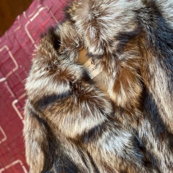 Full length Light/dark brown/black raccoon coat with gold satin lining Size S/M - Picture 10 of 16